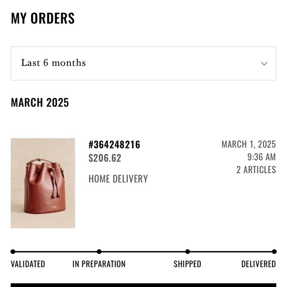 Sezane Brown Leather Handbag - Picture 4 of 6